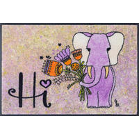 FUßMATTE 50/75 cm Lucky Elephant  - Beige, Trend, Kunststoff/Textil (50/75cm) - wash+dry