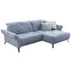 ECKSOFA in Webstoff Blau  - Blau/Schwarz, Design, Textil/Metall (244/173cm) - Moderano
