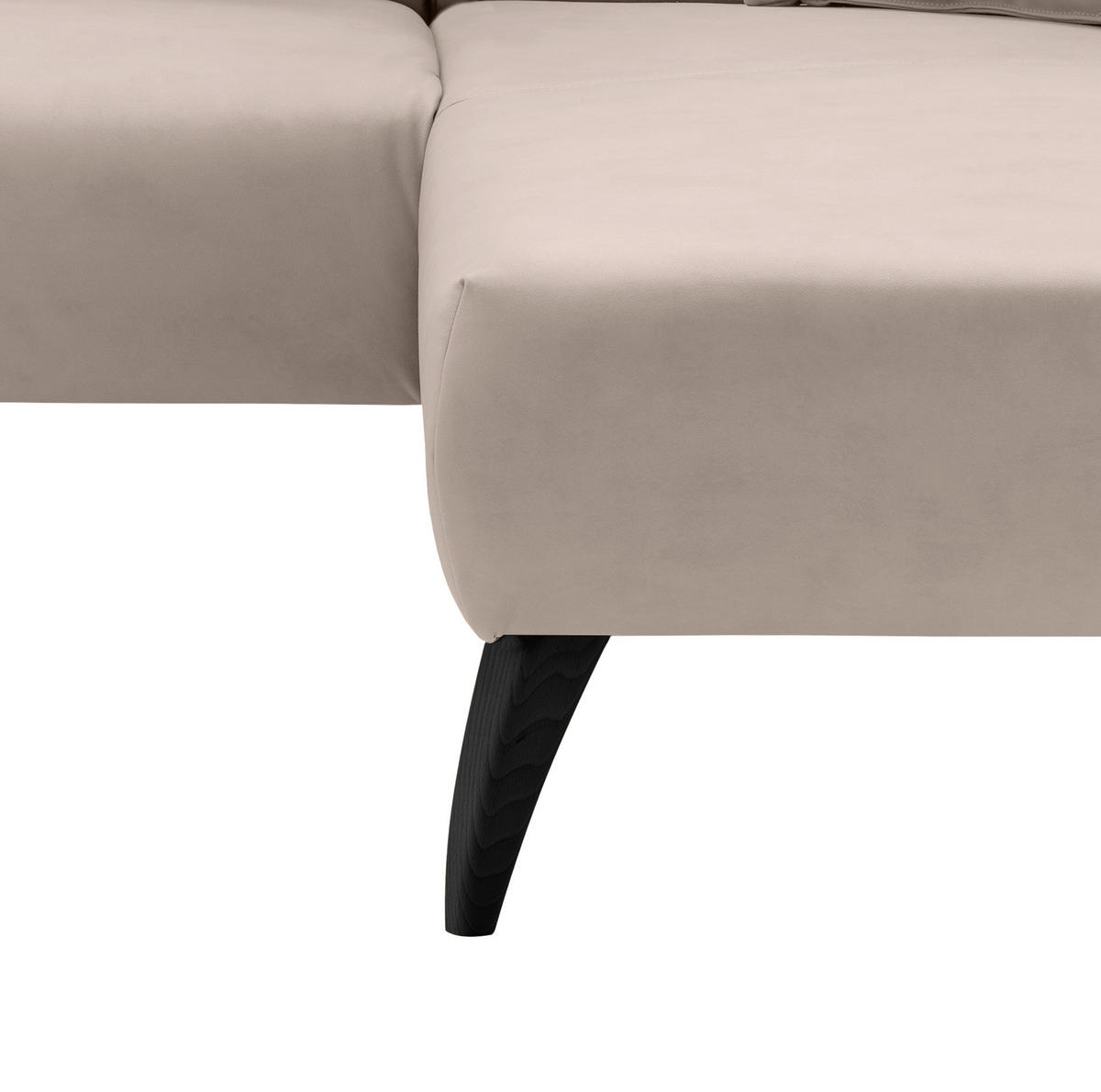 ECKSOFA in Lederlook Beige  - Beige/Schwarz, Modern, Holz/Textil (264/160cm) - Livetastic