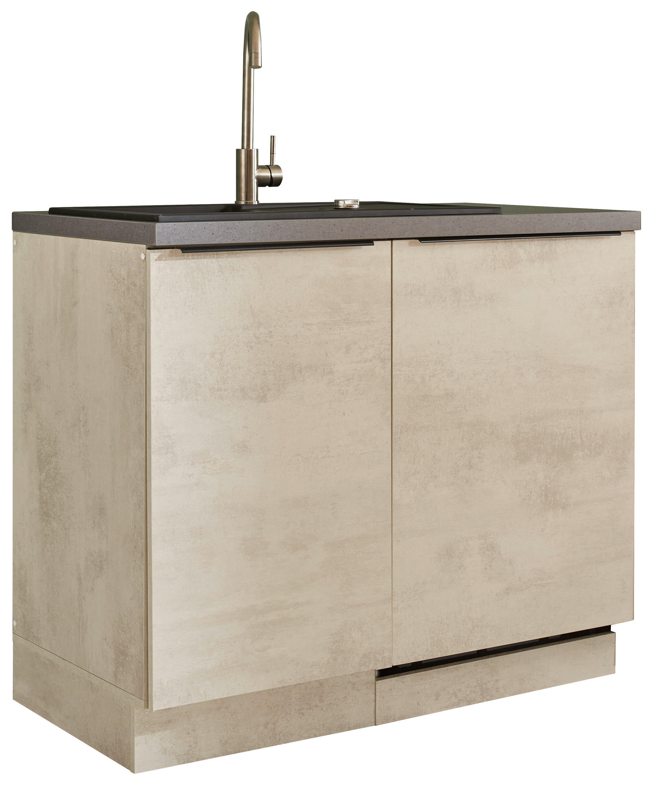 SPÜLENUNTERSCHRANK 110/94/60 cm  in Anthrazit, Weiß  - Anthrazit/Schwarz, Design, Holzwerkstoff/Kunststoff (110/94/60cm) - MID.YOU