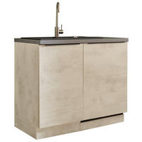 SPÜLENUNTERSCHRANK 110/94/60 cm  in Anthrazit, Weiß  - Anthrazit/Schwarz, Design, Holzwerkstoff/Kunststoff (110/94/60cm) - MID.YOU