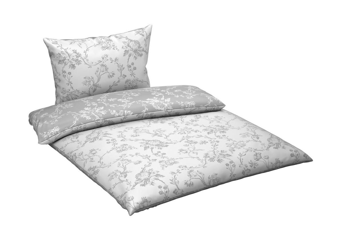 WENDEBETTWÄSCHE Satin 200/200 cm  - Silberfarben/Weiß, KONVENTIONELL, Textil (200/200cm) - Esposa