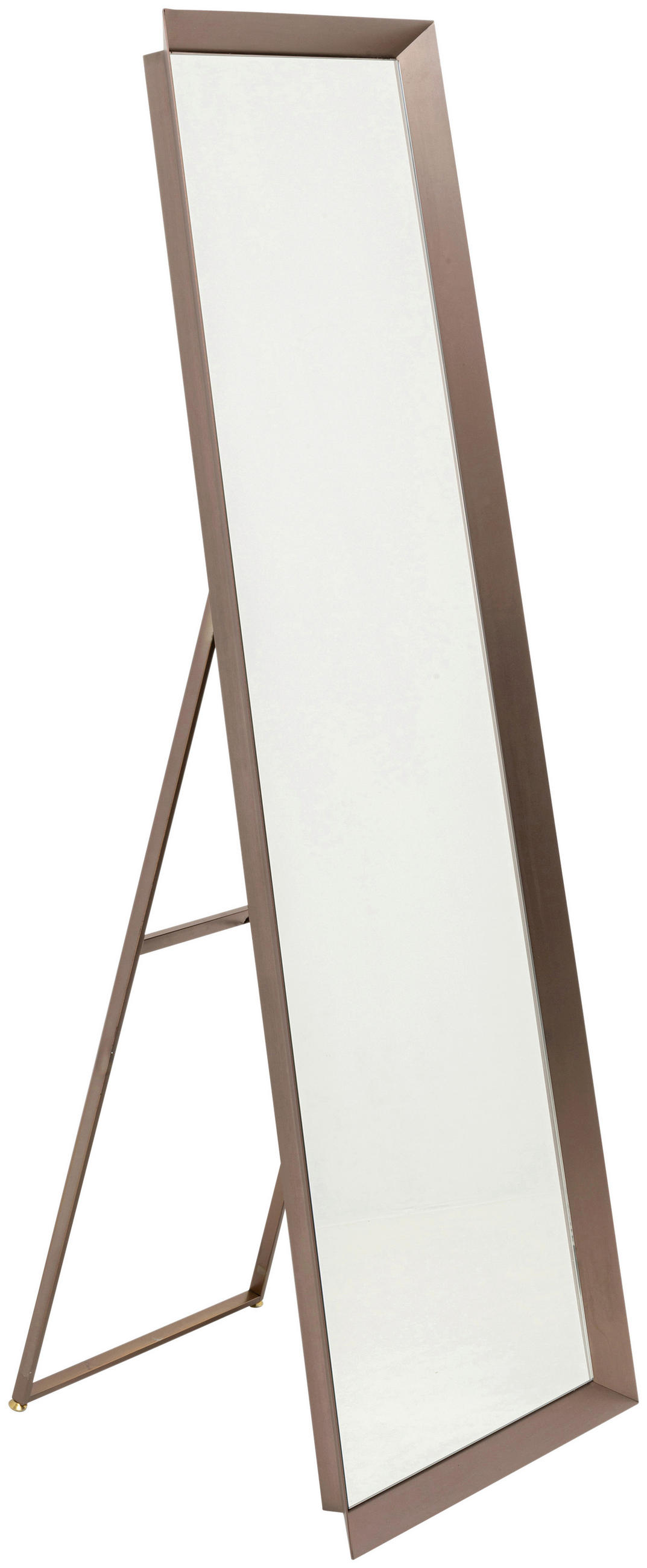 STANDSPIEGEL 53/160/7 cm  - Hellbraun/Beige, Design, Glas/Metall (53/160/7cm) - Kare-Design