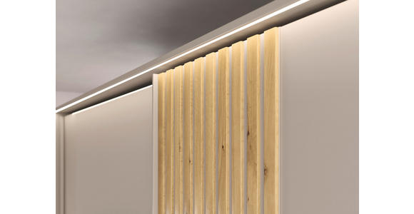SCHWEBETÜRENSCHRANK 281/223/68 cm 2-türig Eichefarben, Fango - Fango/Eichefarben, Design, Glas/Holzwerkstoff (281/223/68cm) - Novel