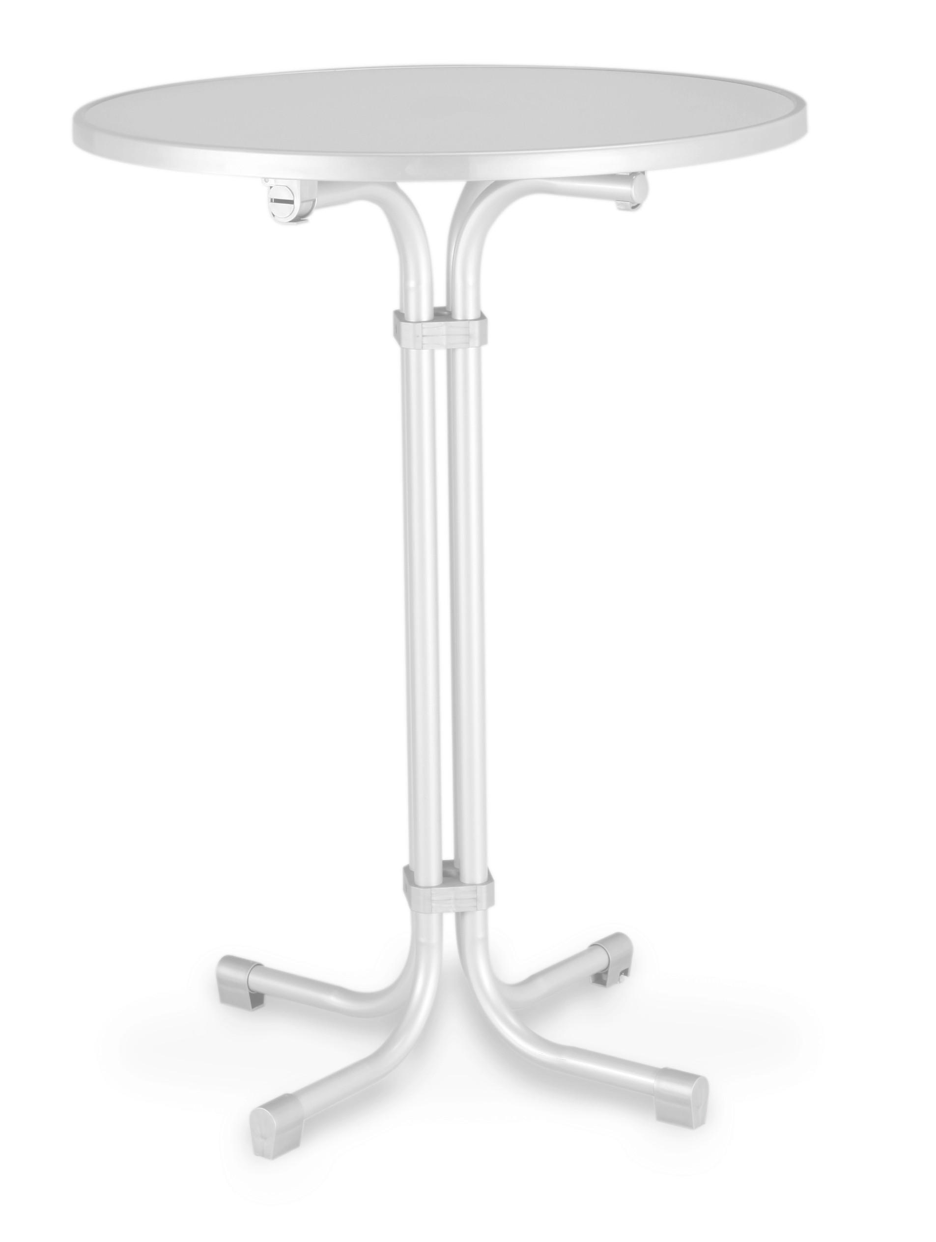 GARTENKLAPPTISCH 70/70/110 cm  - Weiß, Basics, Metall (70/70/110cm) - Gardenson