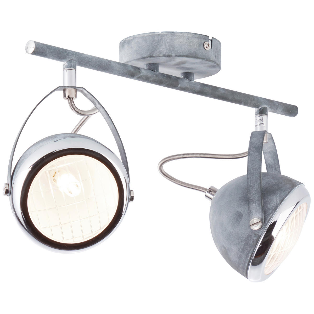DECKENSTRAHLER 14/22/37 cm   - Klar/Chromfarben, LIFESTYLE, Glas/Metall (14/22/37cm) - Brilliant