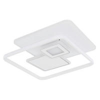 STROPNÍ LED SVÍTIDLO, 50,3/50,3/6 cm - bílá/opál, Konvenční, kov/plast (50,3/50,3/6cm) - Globo