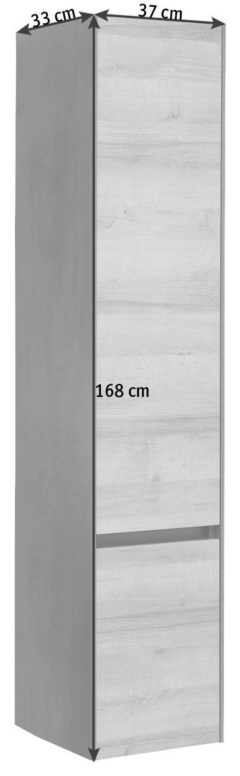 HOCHSCHRANK 37/168/33 cm  - Dunkelgrau/Eichefarben, Design, Glas/Holzwerkstoff (37/168/33cm) - Dieter Knoll