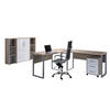 BÜRO erweiterbar, in verschiedenen Holz-Dekoren erhältlich, Schreibtisch seitenverkehrt montierbar, abschließbar Sonoma Eiche, Weiß Hochglanz - Weiß Hochglanz/Sonoma Eiche, MODERN, Holzwerkstoff - MID.YOU