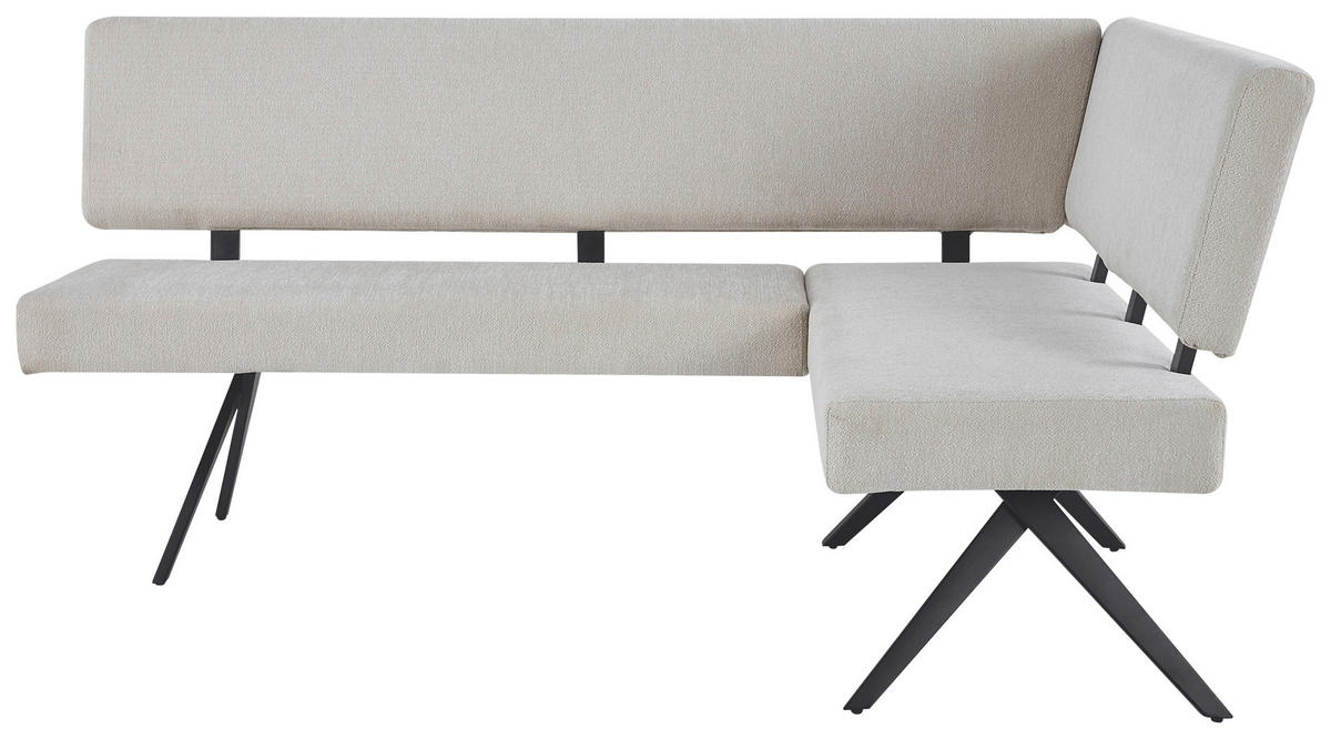 ECKBANK  in Beige  - Beige/Schwarz, KONVENTIONELL, Textil/Metall (190/150/90/62cm) - MID.YOU
