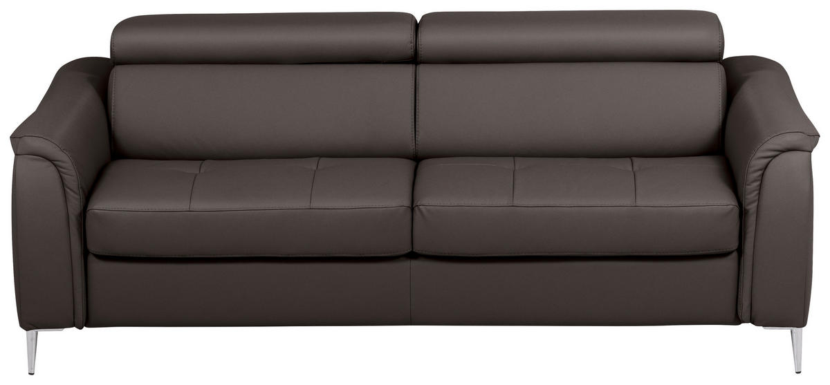 SCHLAFSOFA in Textil, Leder Dunkelbraun  - Dunkelbraun, Design, Leder/Textil (203/77-98/103cm) - MID.YOU