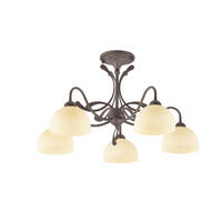 DECKENLEUCHTE  70/40 cm    - Creme/Braun, KONVENTIONELL, Glas/Metall (70/40cm)