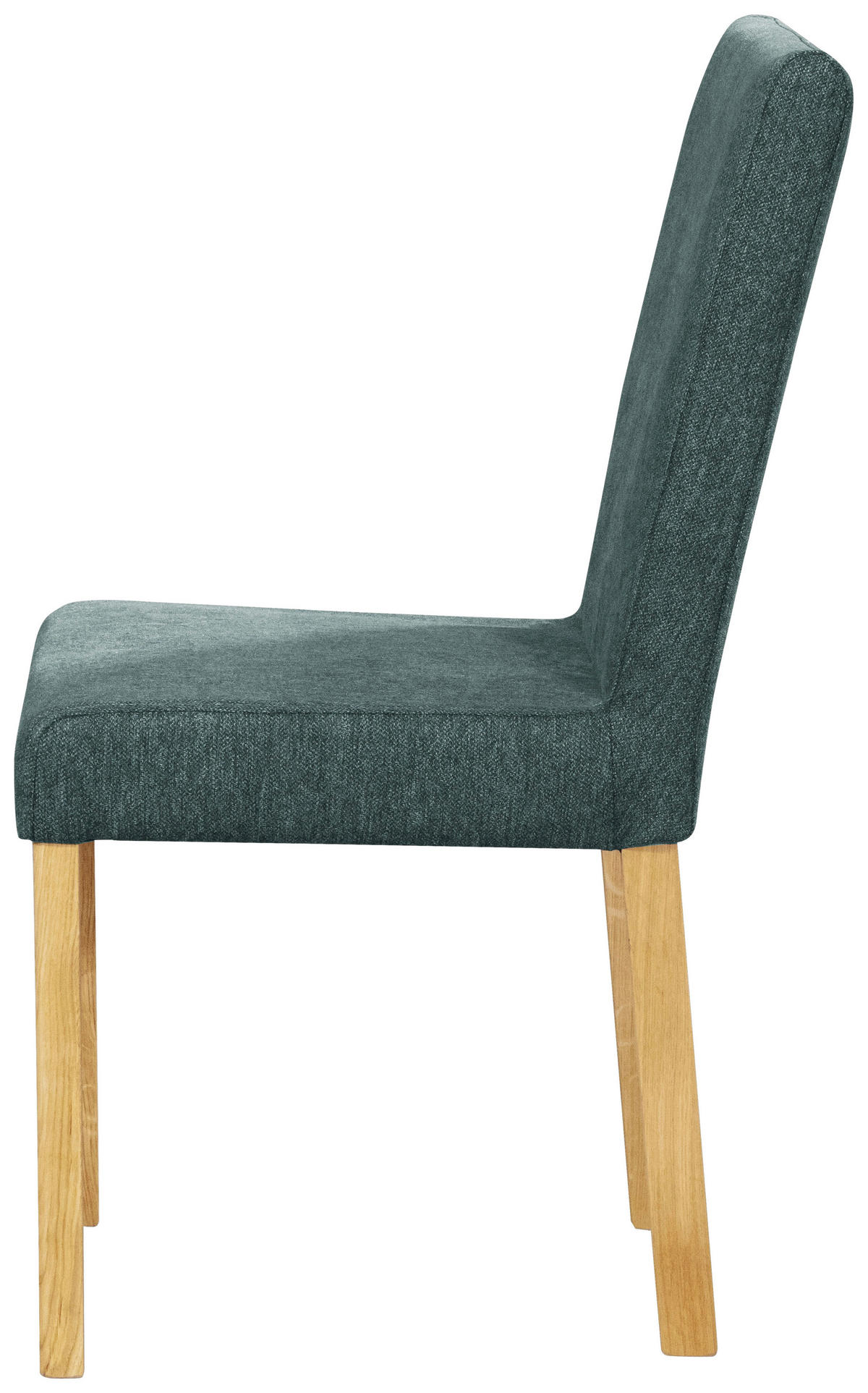 STUHL Webstoff Türkis, Eichefarben Eiche vollmassiv  - Türkis/Eichefarben, KONVENTIONELL, Holz/Textil (47/94/59cm) - Linea Natura