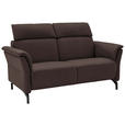 2-SITZER-SOFA Dunkelbraun Echtleder  - Dunkelbraun/Schwarz, KONVENTIONELL, Leder/Metall (178/103/95cm) - Dieter Knoll