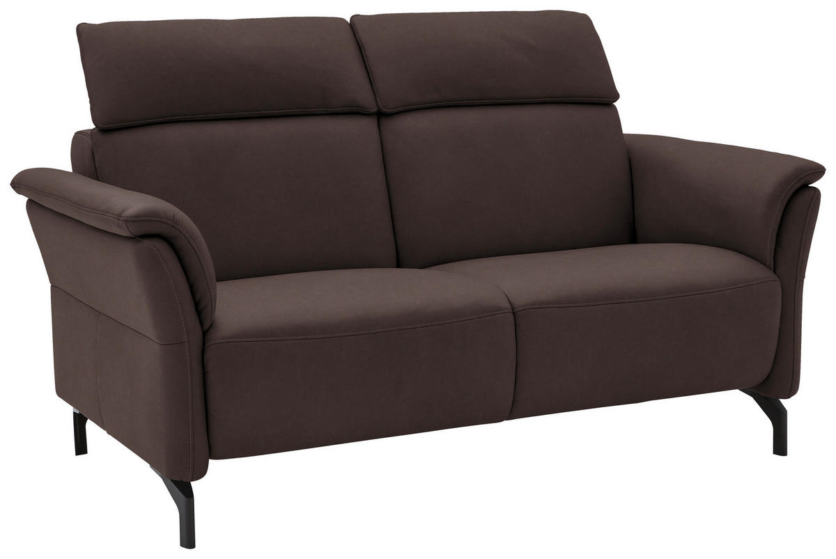 2-SITZER-SOFA in Echtleder Dunkelbraun  - Dunkelbraun/Schwarz, Konventionell, Leder/Metall (178/103/95cm) - Dieter Knoll