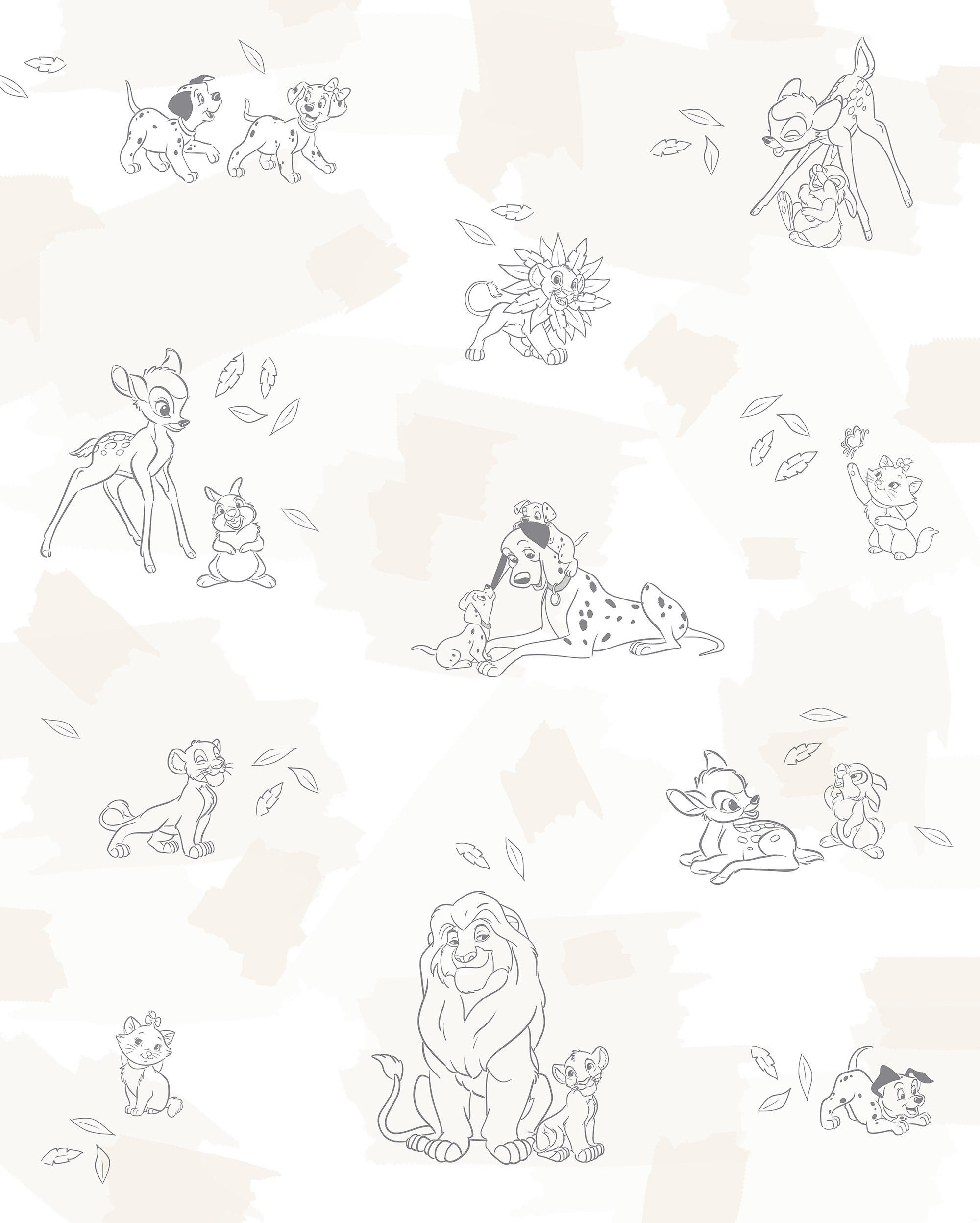FOTOTAPETE ANIMALS  - Naturfarben, Design, Textil (200/250cm) - Disney