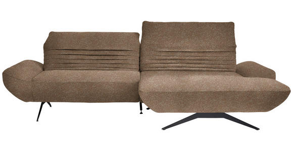 ECKSOFA  in Bouclé Hellbraun  280/170-195 cm  - Hellbraun/Schwarz, Design, Textil/Metall (280/170-195cm) - Dieter Knoll