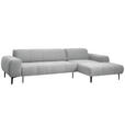 ECKSOFA in Chenille Hellgrau  311/167 cm  - Hellgrau/Schwarz, Design, Textil/Metall (311/167cm) - Xora