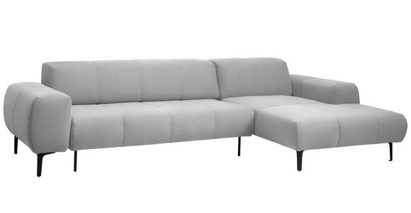 ECKSOFA in Chenille Hellgrau 311/167 cm - Hellgrau/Schwarz, Design, Textil/Metall (311/167cm) - Xora