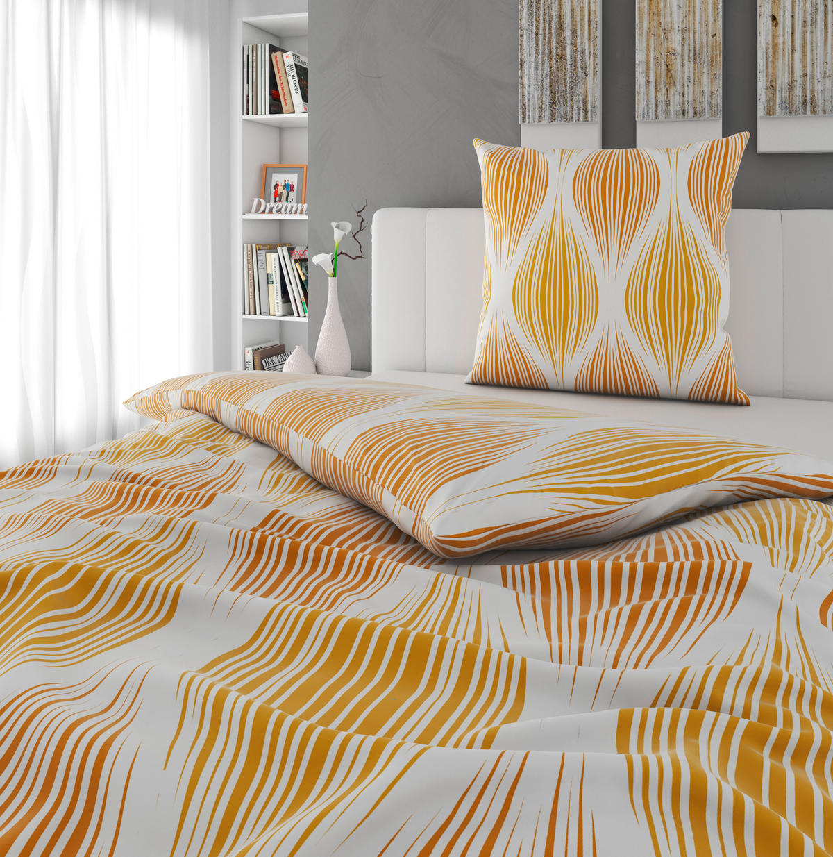 BETTWÄSCHE Satin 155/220 cm  - Gelb, Textil (155/220cm) - Novel