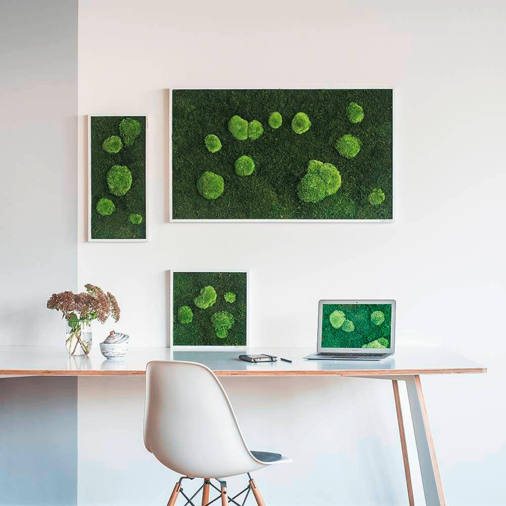 Thumbnail - Xxxl Moosbild Stylegreen, Grün, Naturmaterialien, Eiche, rechteckig, 57x27x6 cm, einfache und schnelle Anbringung, pfleg...