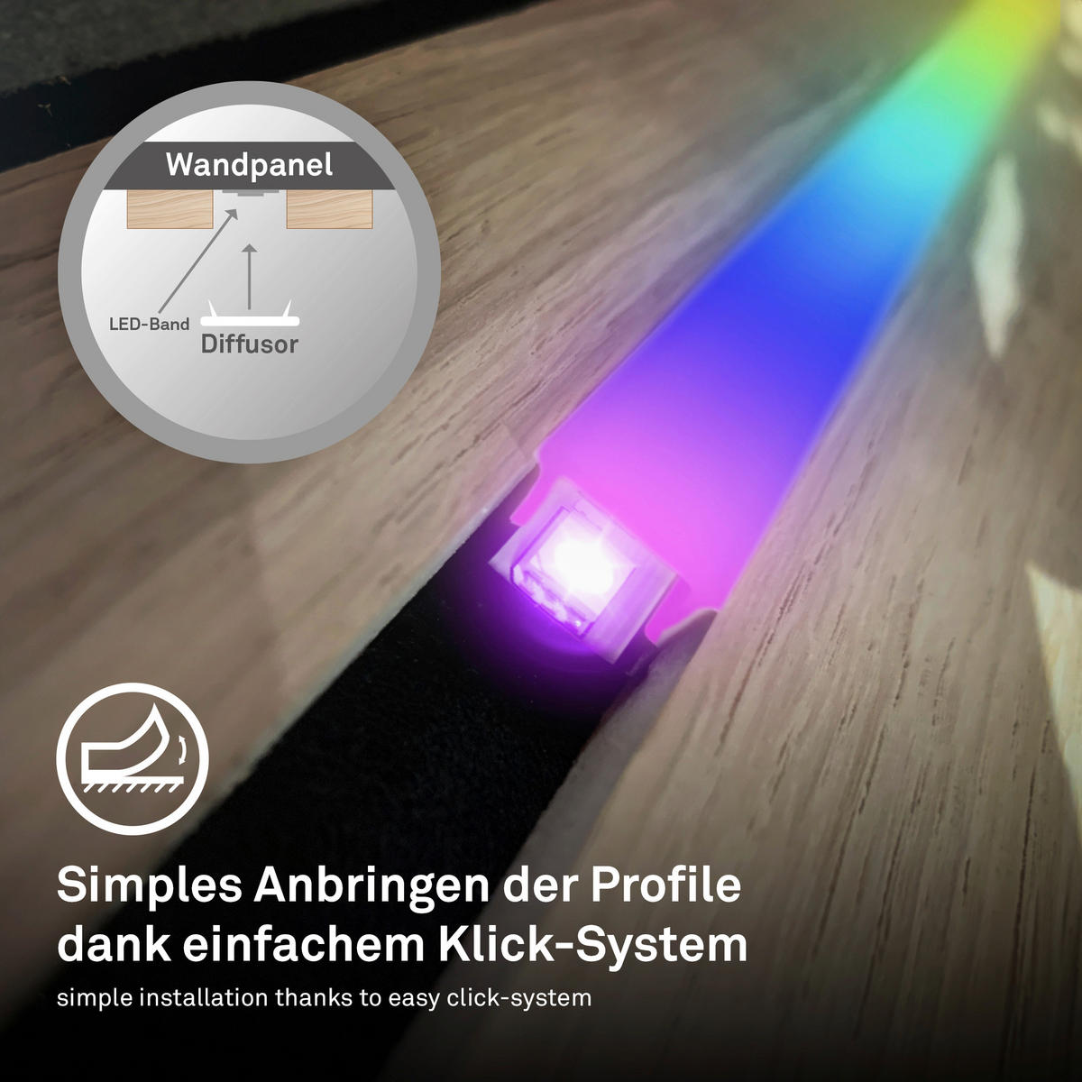 LED-STRIP 260 cm  Pimp Your Panel Erweiterung  - Weiß, Basics, Kunststoff (260cm) - Briloner