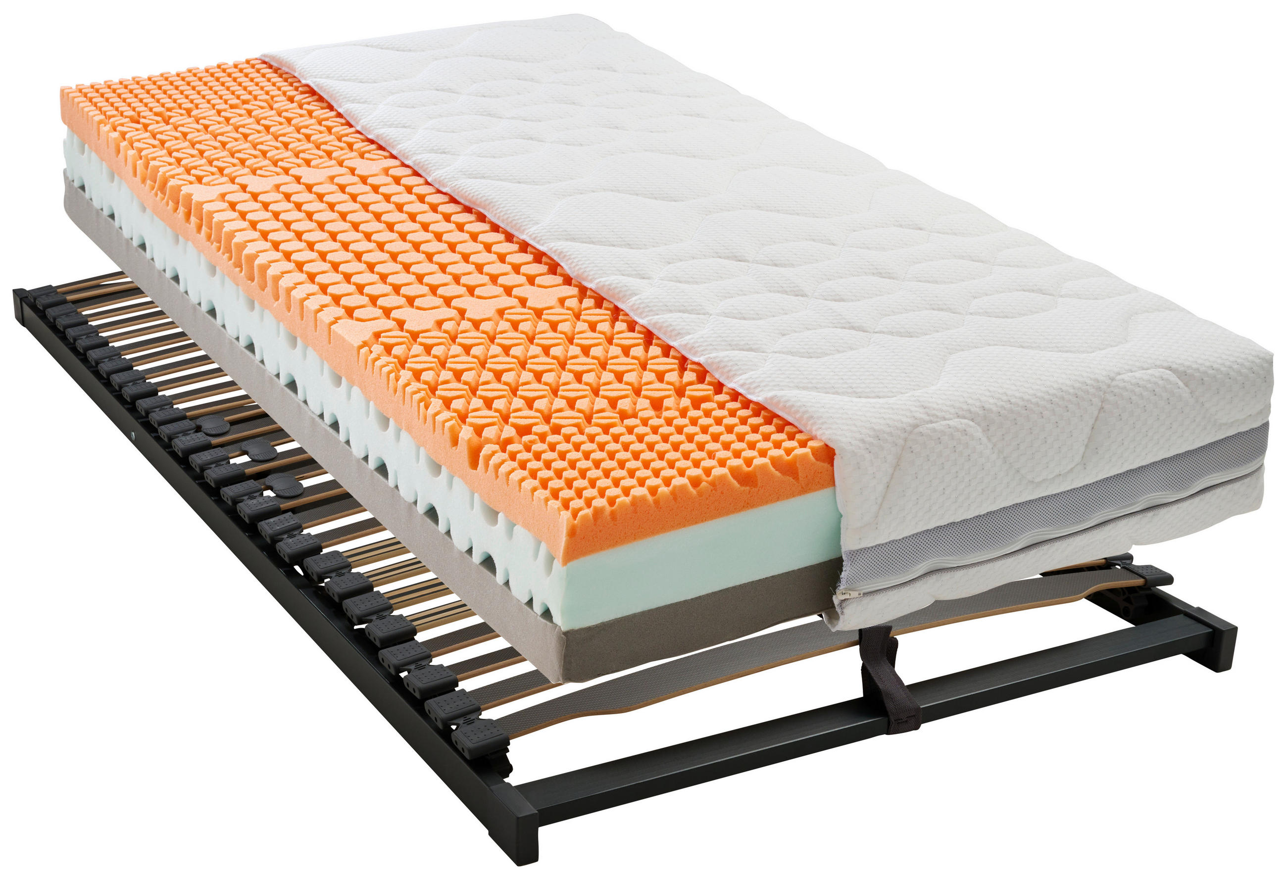 MATRATZENSET 90/200 cm  - Anthrazit, Basics, Holzwerkstoff (90/200cm) - Novel