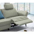3-SITZER-SOFA in Leder Hellgrau  - Hellgrau/Schwarz, Design, Leder/Metall (190/84/99cm) - Dieter Knoll
