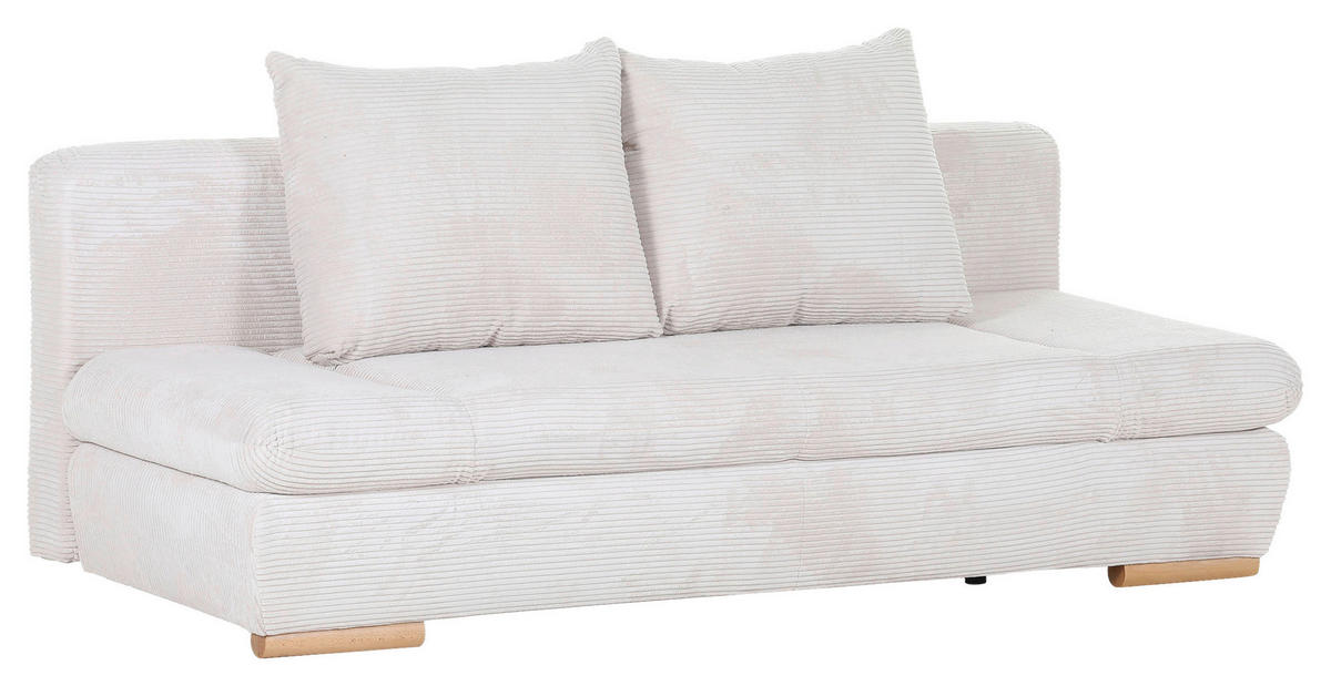 SCHLAFSOFA Cord Beige  - Beige/Naturfarben, KONVENTIONELL, Holz/Textil (200/75/92cm) - home24