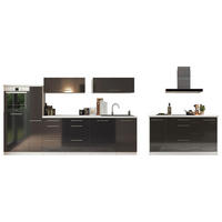 MODULKÖK   i vit, svart högglans  - vit/svart högglans, Modern, metall/trämaterial (310/200/270cm) - Respekta