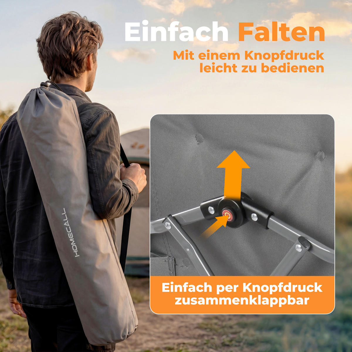 CAMPING-KLAPPSTUHL - Silberfarben/Hellgrau, Basics, Textil/Metall (56/109/71cm) - Modante