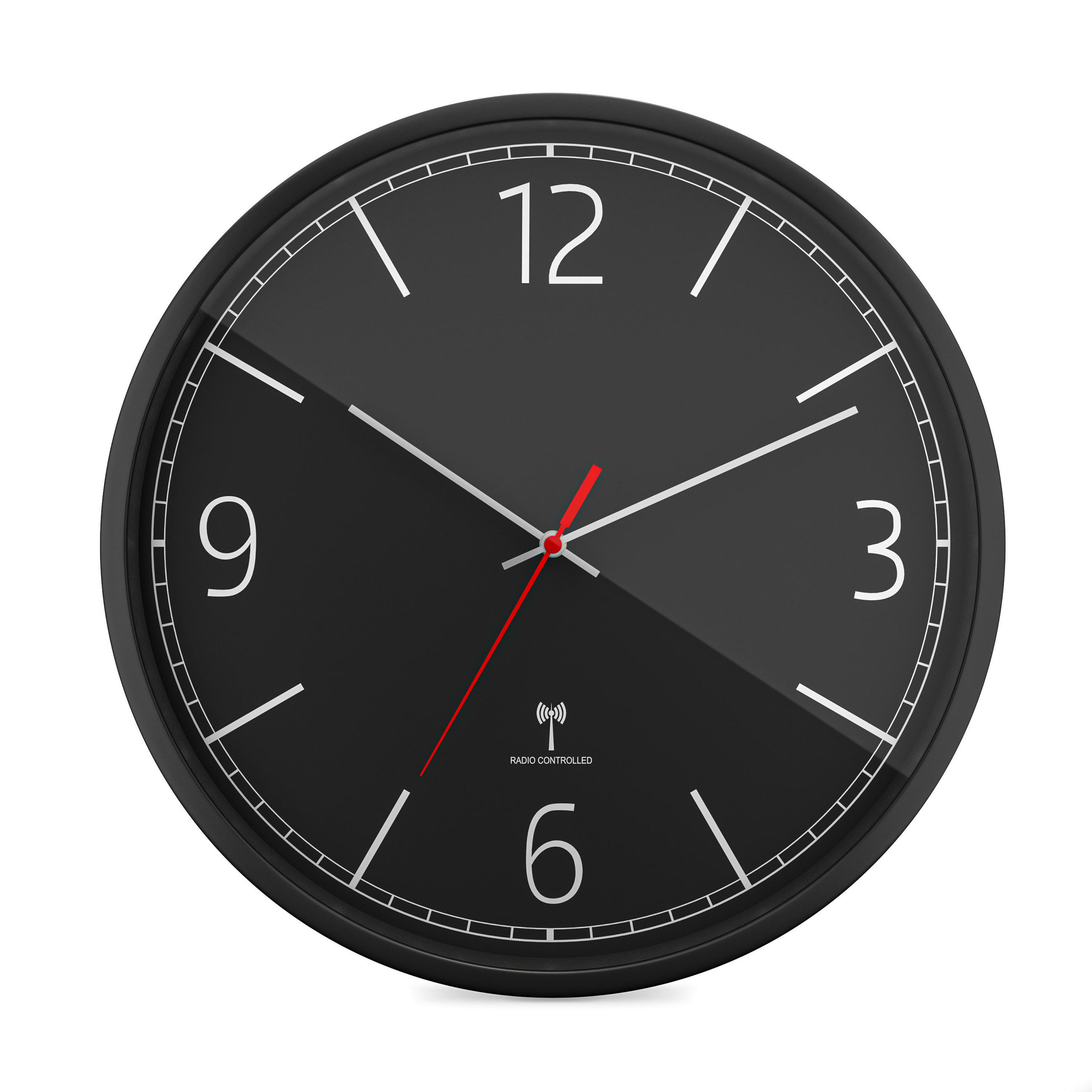 WANDUHR  Schwarz 30 cm  - Schwarz, Basics, Kunststoff (30cm)