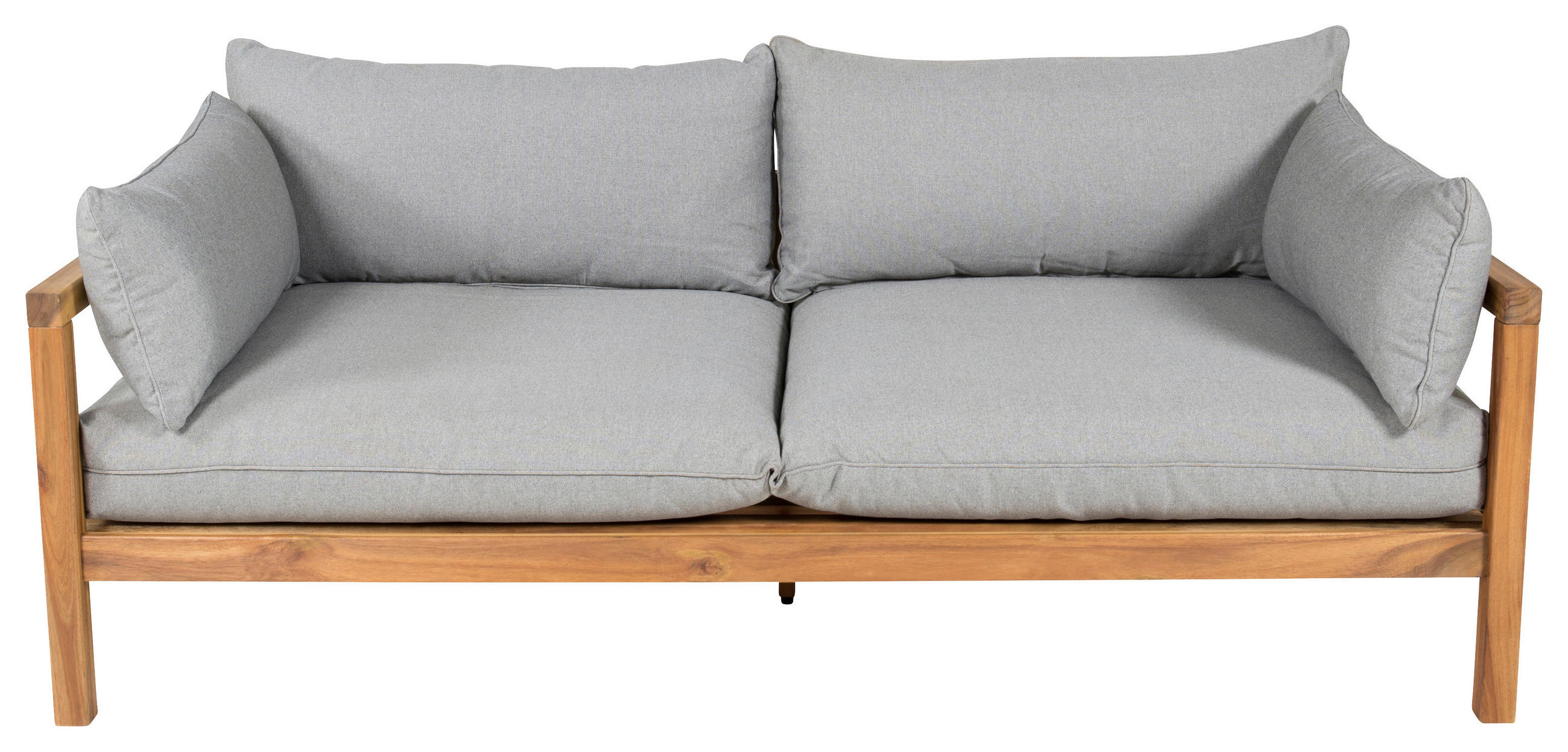 LOUNGESOFFA  - grå/akaciefärgad, Klassisk, trä/textil (185/56/92cm) - Gardenson