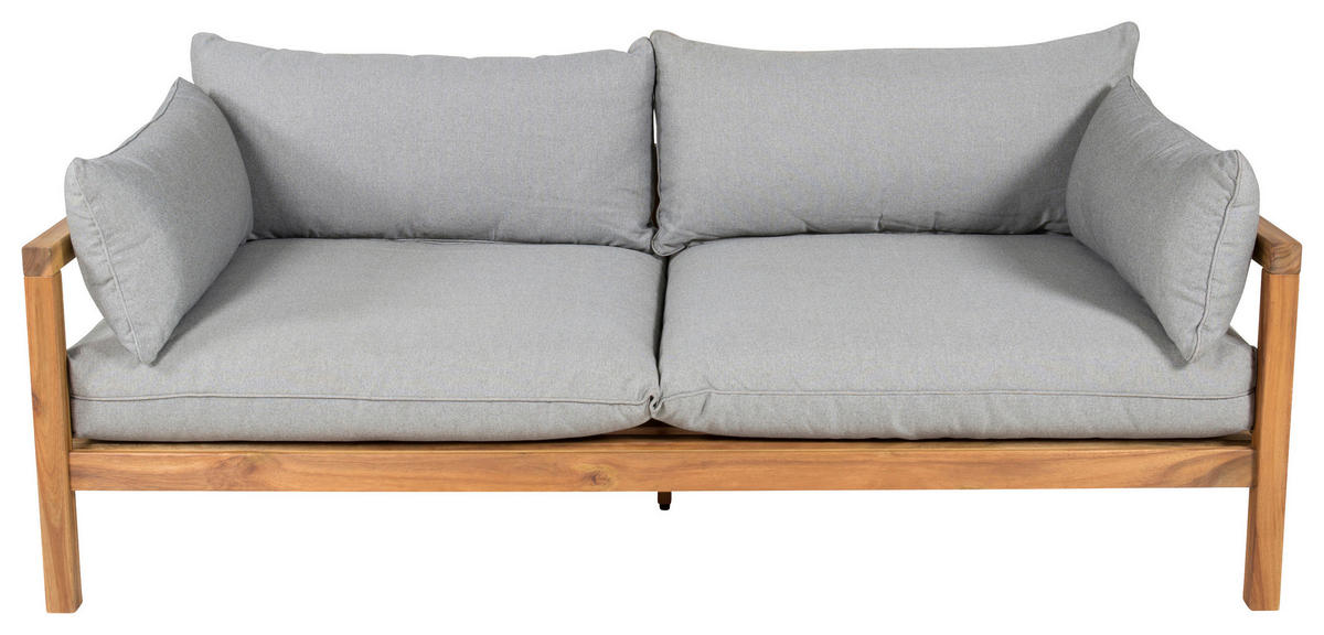 LOUNGESOFA  - Grau/Akaziefarben, KONVENTIONELL, Holz/Textil (185/56/92cm) - Gardenson