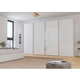 SCHWEBETÜRENSCHRANK  in Weiß  - Chromfarben/Weiß, Design, Glas/Holzwerkstoff (361/223/68cm) - Novel