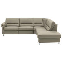 ECKSOFA in Echtleder Ecru  - Ecru/Beige, Design, Leder/Metall (288/249cm) - Beldomo Premium