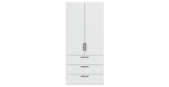 DREHTÜRENSCHRANK 101/235/61 cm,  in Weiß, 2-türig  - Schwarz/Weiß, Basics, Holzwerkstoff/Metall (101/235/61cm) - Novel