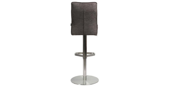 BARHOCKER Webstoff Braun, Edelstahlfarben Edelstahl Stoffauswahl, Sitzfläche 360° drehbar, Gestellauswahl  - Edelstahlfarben/Braun, Design, Textil/Metall (38/117/52cm) - Novel