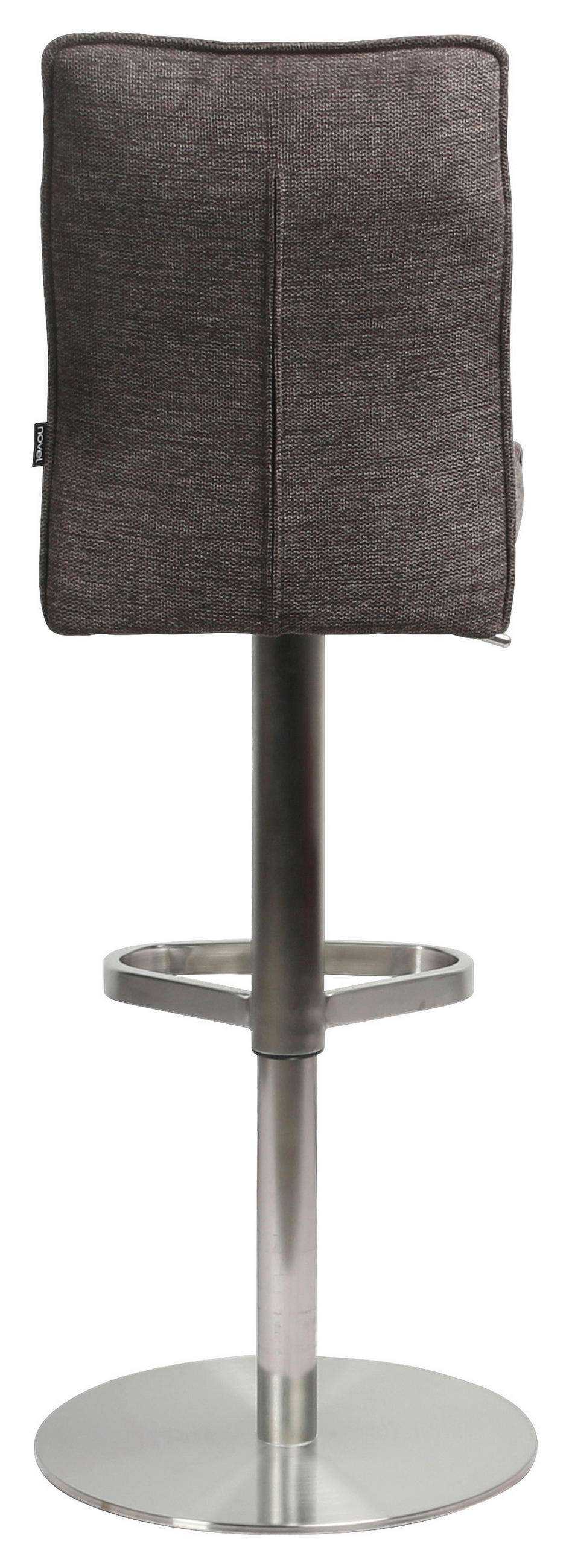 BARHOCKER in Metall, Textil Braun, Edelstahlfarben  - Edelstahlfarben/Braun, Design, Textil/Metall (38/117/52cm) - Novel
