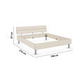 BETT 180/200 cm  in Champagner  - Champagner/Alufarben, Design, Holzwerkstoff/Metall (180/200cm) - Carryhome