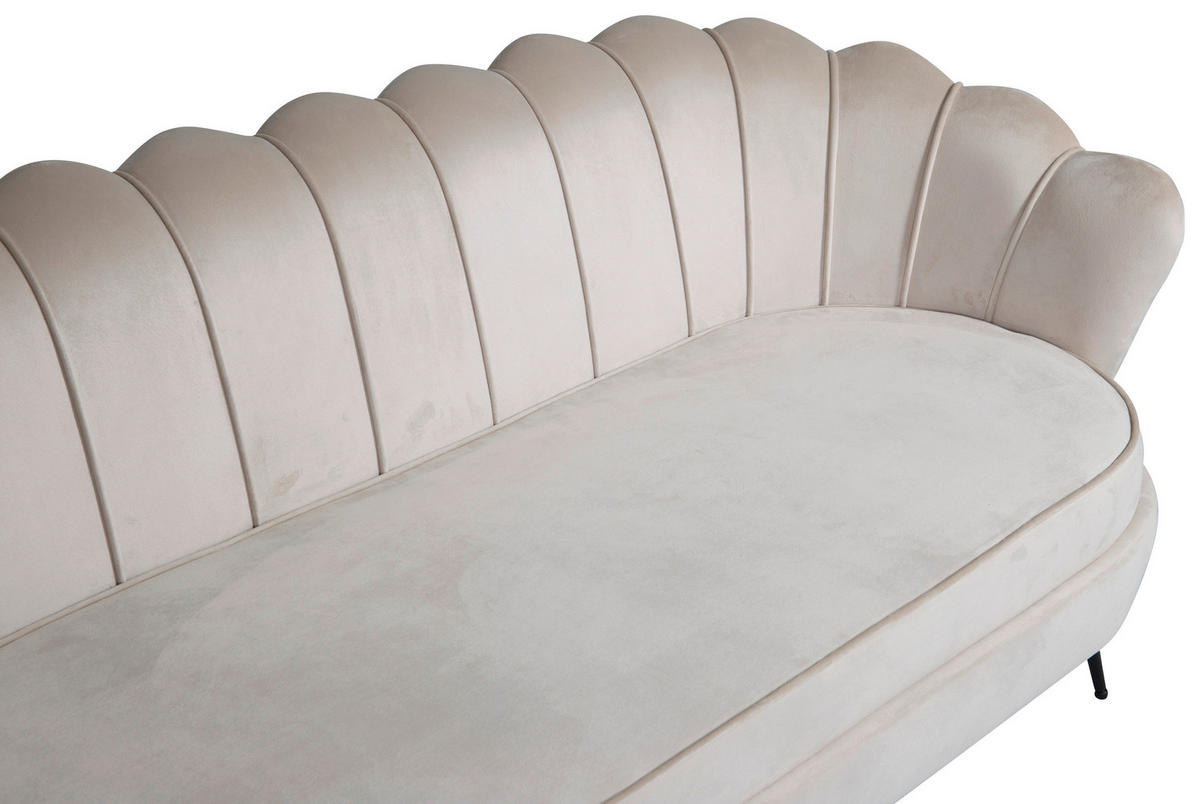 2-SITZER-SOFA Schwarz, Beige  - Beige/Schwarz, Design, Textil/Metall (180/78.5/78cm) - Livetastic