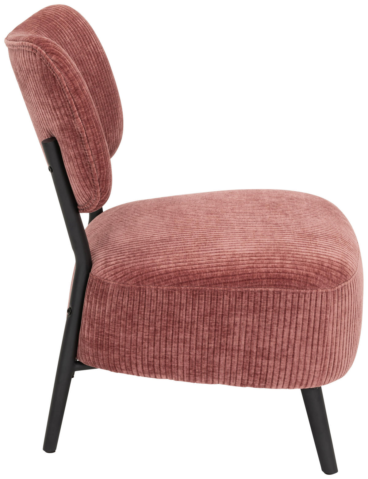 SESSEL in Cord Koralle  - Koralle/Schwarz, Design, Textil/Metall (62/76/65,5cm) - P & B