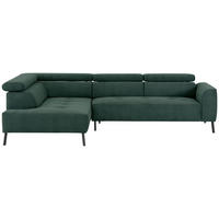 ECKSOFA in Feincord Waldgrün  205/280 cm  - Waldgrün/Schwarz, Design, Textil/Metall (205/280cm) - Xora