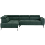 ECKSOFA Waldgrün Feincord  - Waldgrün/Schwarz, Design, Textil/Metall (205/280cm) - Xora