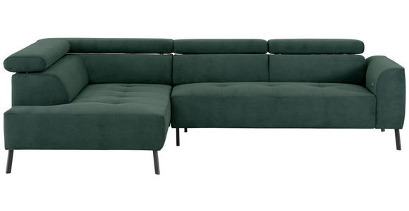 ECKSOFA Waldgrün Feincord - Waldgrün/Schwarz, Design, Textil/Metall (205/280cm) - Xora