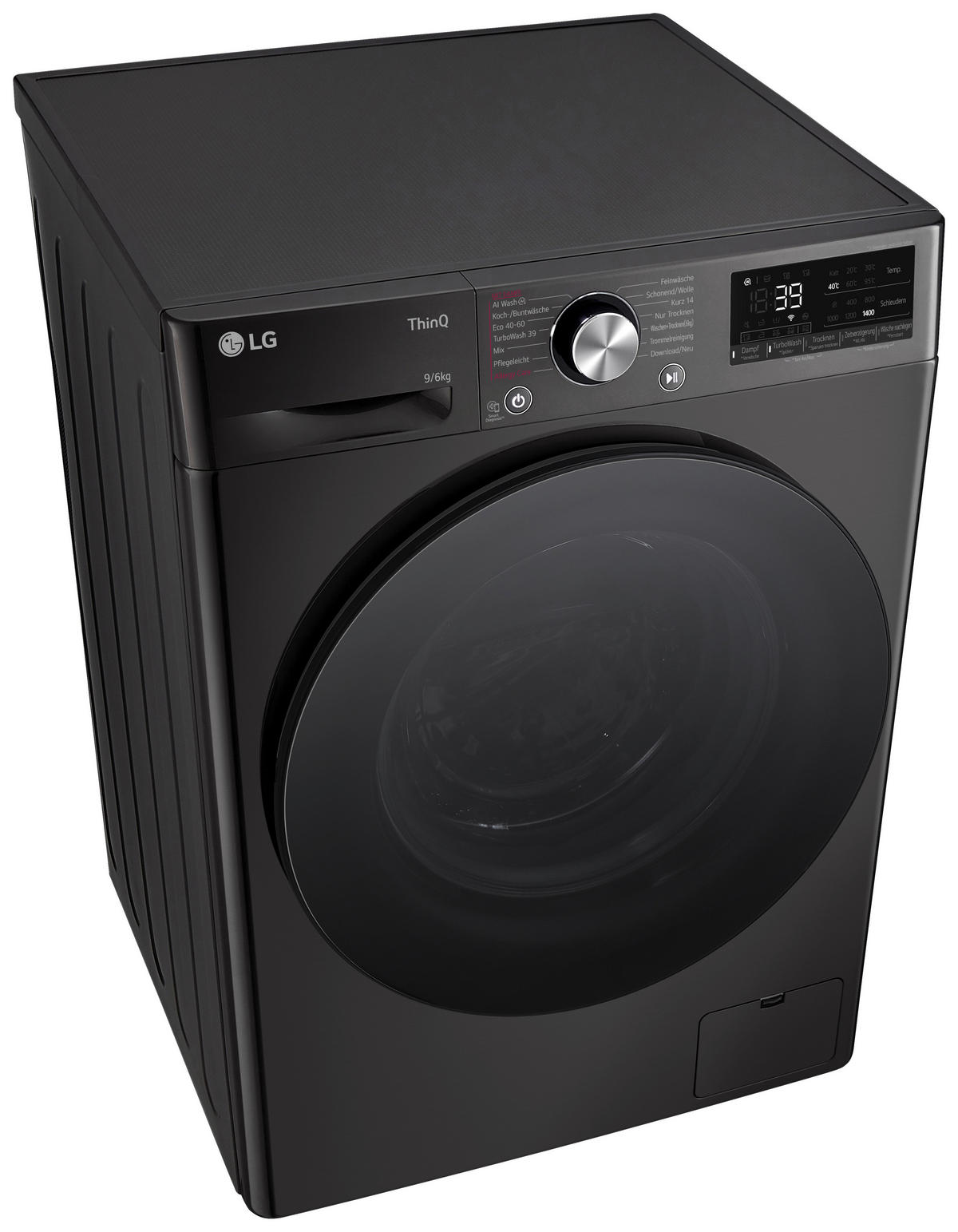 WASCHTROCKNER W4WR7096YB  - Schwarz, Trend, Glas/Kunststoff (60/85/62cm) - LG