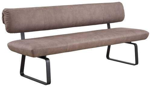 SITZBANK 200/88/68 cm Mikrofaser Anthrazit, Grau  - Anthrazit/Grau, Design, Textil/Metall (200/88/68cm) - Venjakob