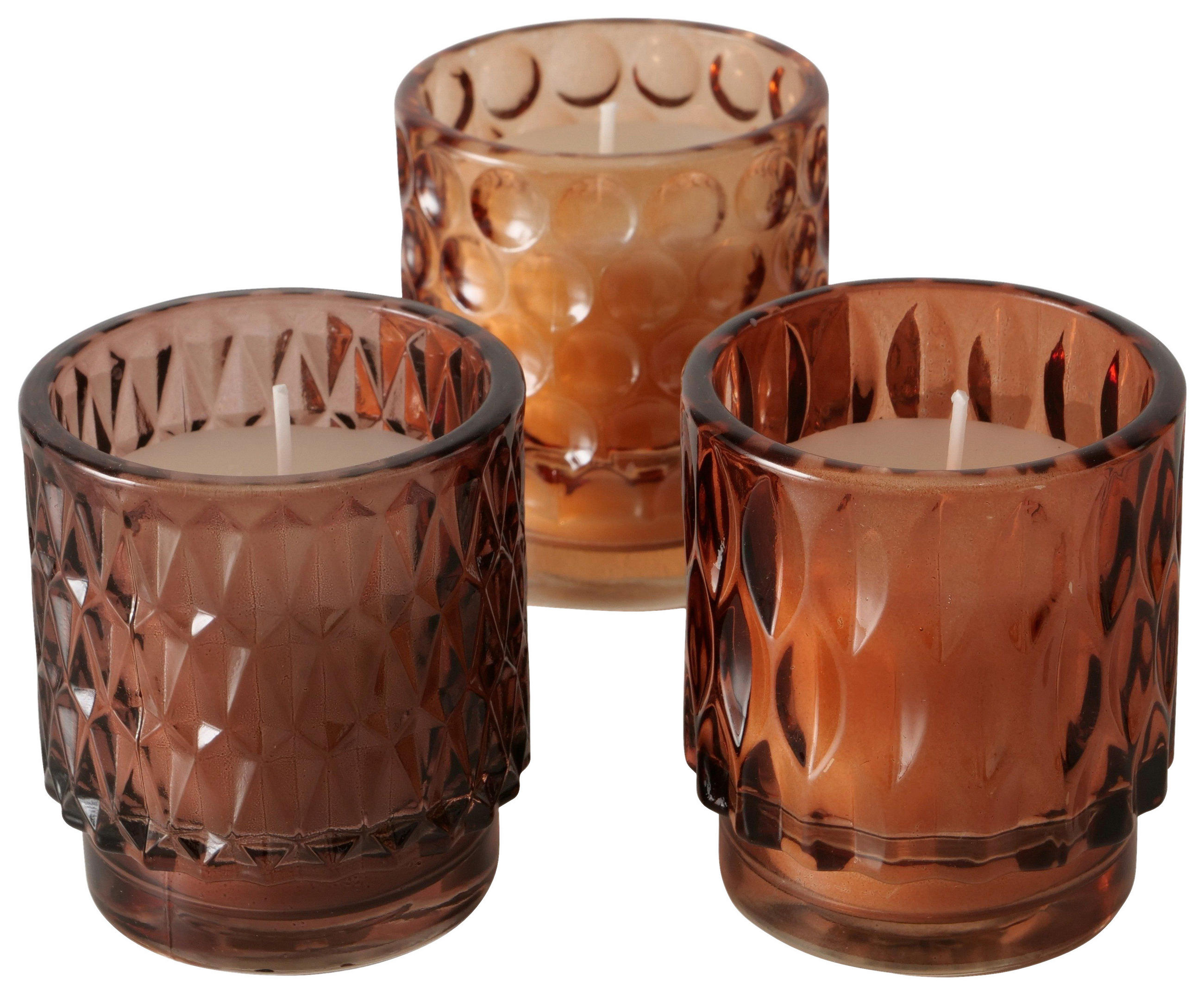 KERZE IM TOPF - Taupe/Braun, LIFESTYLE, Glas/Paraffin (7/8cm)