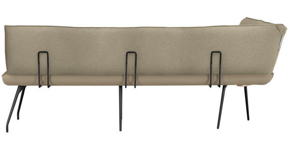 ECKBANK 165/225 cm  in Beige  - Beige/Schwarz, Design, Textil/Metall (165/225cm) - Moderano