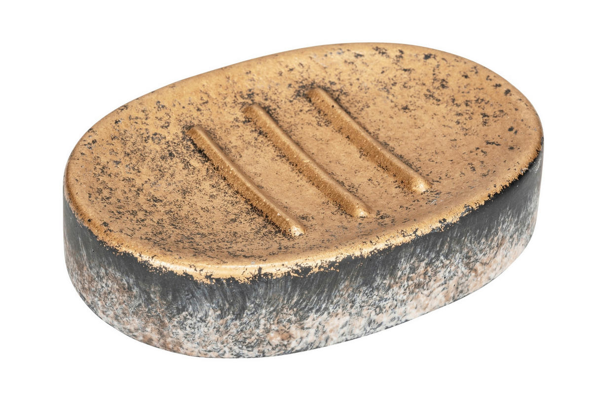 SEIFENSCHALE Stein  - Schwarz/Grau, Basics, Stein (12/2,6/8,3cm) - Wenko